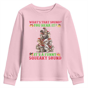 Squirrel Christmas Youth Sweatshirt It's A Funny Squeaky Sound TS09 Light Pink Print Your Wear