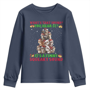 Squirrel Christmas Youth Sweatshirt It's A Funny Squeaky Sound TS09 Navy Print Your Wear