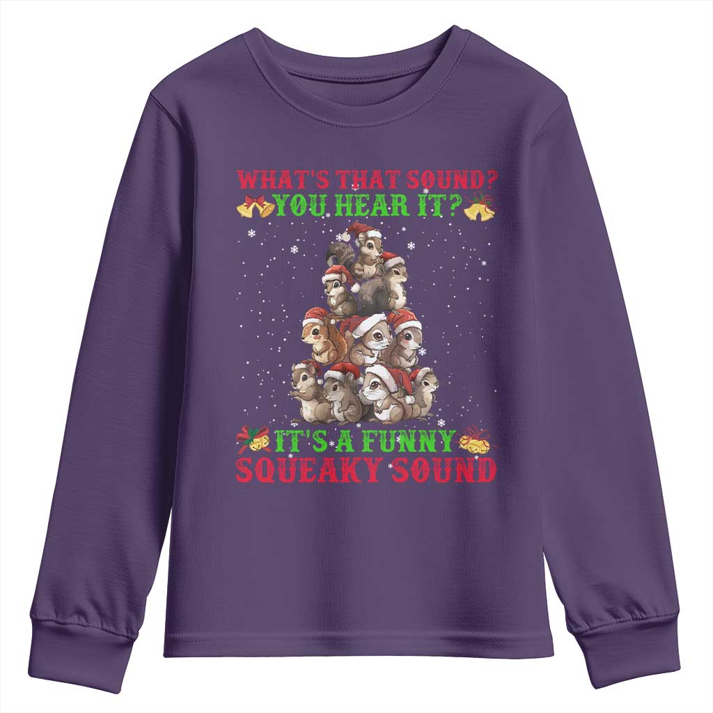 Squirrel Christmas Youth Sweatshirt It's A Funny Squeaky Sound TS09 Purple Print Your Wear