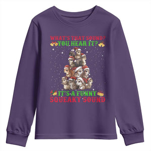 Squirrel Christmas Youth Sweatshirt It's A Funny Squeaky Sound TS09 Purple Print Your Wear