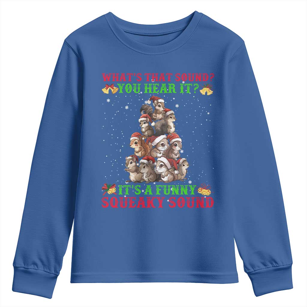 Squirrel Christmas Youth Sweatshirt It's A Funny Squeaky Sound TS09 Royal Blue Print Your Wear