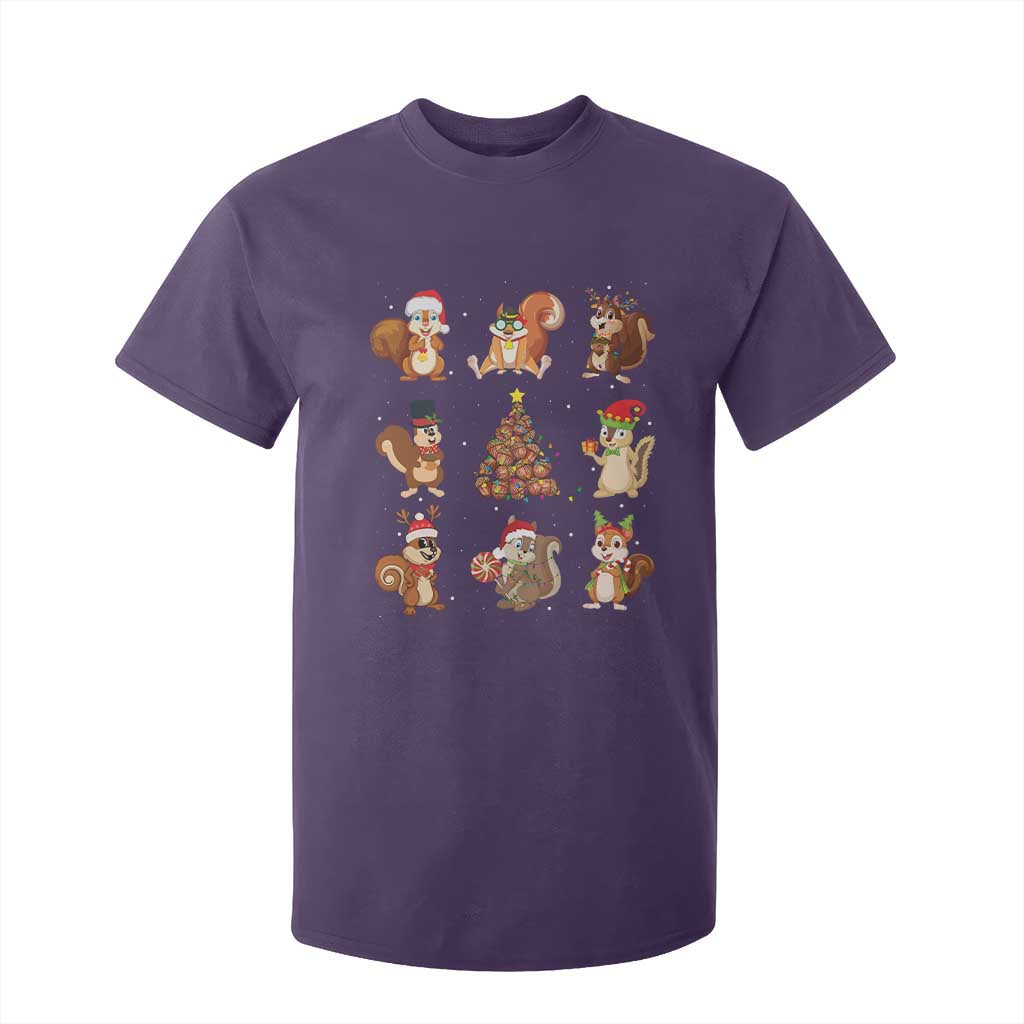 Funny Squirrel Christmas Santa Reindeer T Shirt For Kid TS09 Purple Print Your Wear