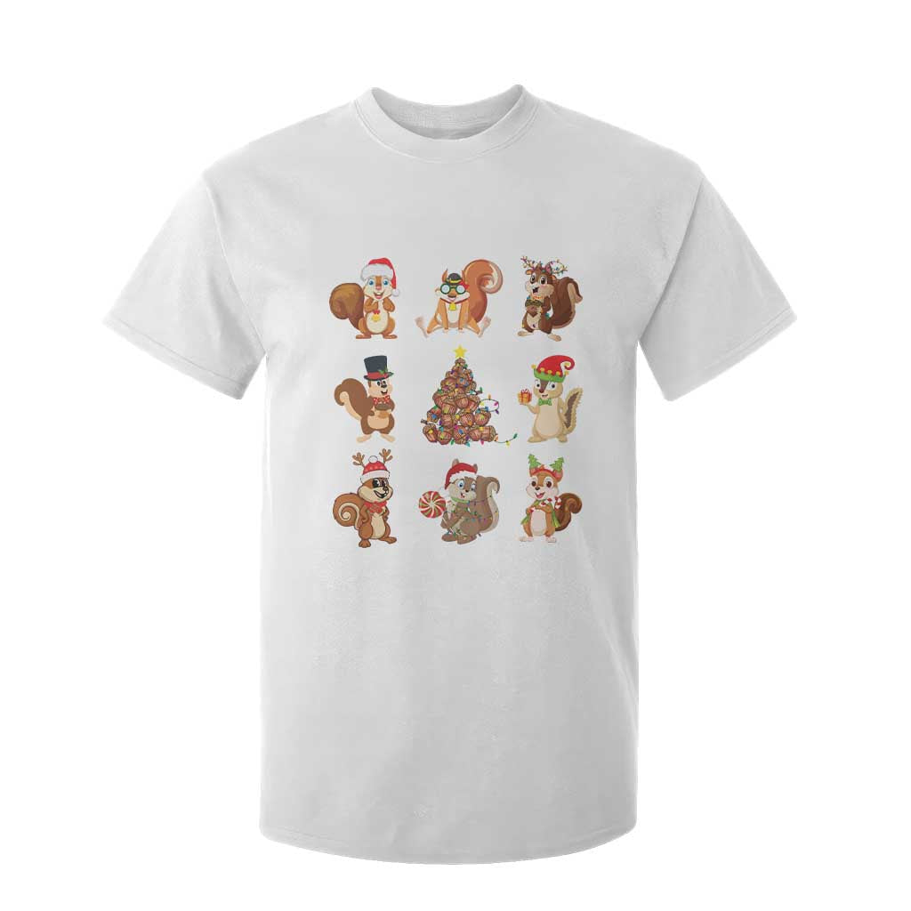 Funny Squirrel Christmas Santa Reindeer T Shirt For Kid TS09 White Print Your Wear