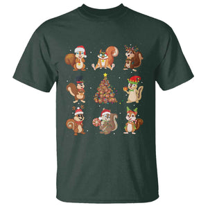 Funny Squirrel Christmas Santa Reindeer T Shirt TS09 Dark Forest Green Print Your Wear