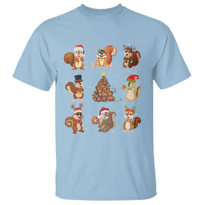 Funny Squirrel Christmas Santa Reindeer T Shirt TS09 Light Blue Print Your Wear