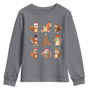 Funny Squirrel Christmas Santa Reindeer Youth Sweatshirt TS09 Charcoal Print Your Wear