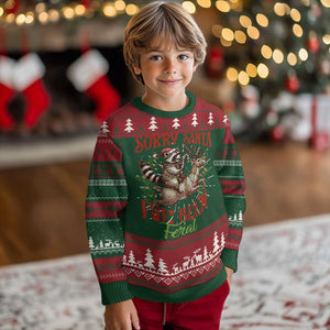 Funny Xmas Raccoon Ugly Christmas Sweater Sorry Santa I've Been Feral Reindeer TS09 Christmas Print Your Wear