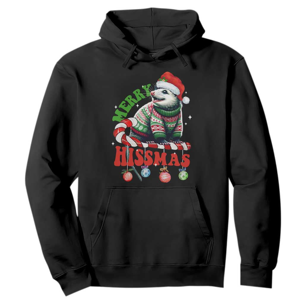 Funny Christmas Opossum Hoodie Merry Hissmass TS09 Black Print Your Wear