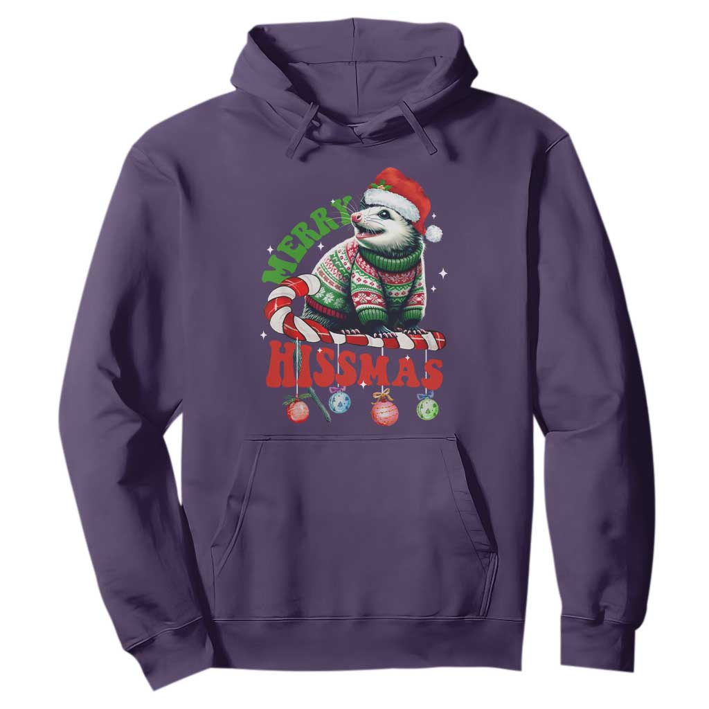 Funny Christmas Opossum Hoodie Merry Hissmass TS09 Purple Print Your Wear