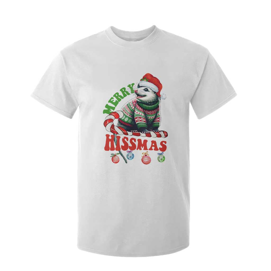 Funny Christmas Opossum T Shirt For Kid Merry Hissmass TS09 White Print Your Wear