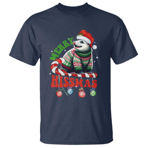 Funny Christmas Opossum T Shirt Merry Hissmass TS09 Navy Print Your Wear