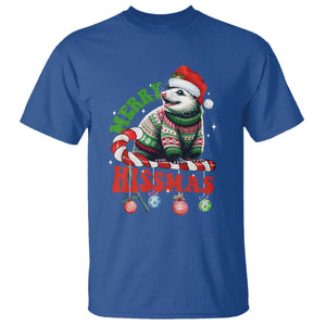 Funny Christmas Opossum T Shirt Merry Hissmass TS09 Royal Blue Print Your Wear