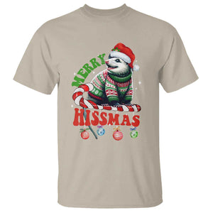Funny Christmas Opossum T Shirt Merry Hissmass TS09 Sand Print Your Wear