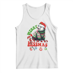 Funny Christmas Opossum Tank Top Merry Hissmass TS09 White Print Your Wear