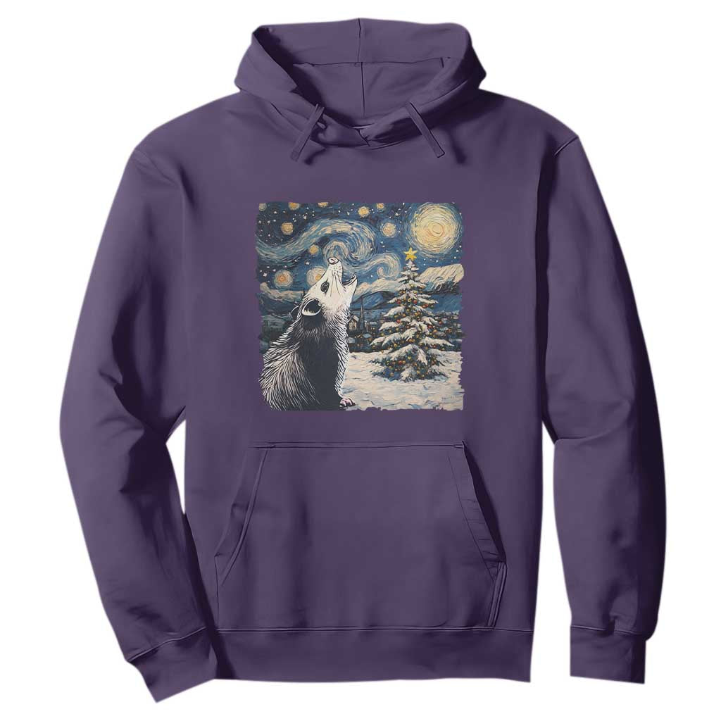 Christmas Starry Night Opossum Hoodie TS09 Purple Print Your Wear