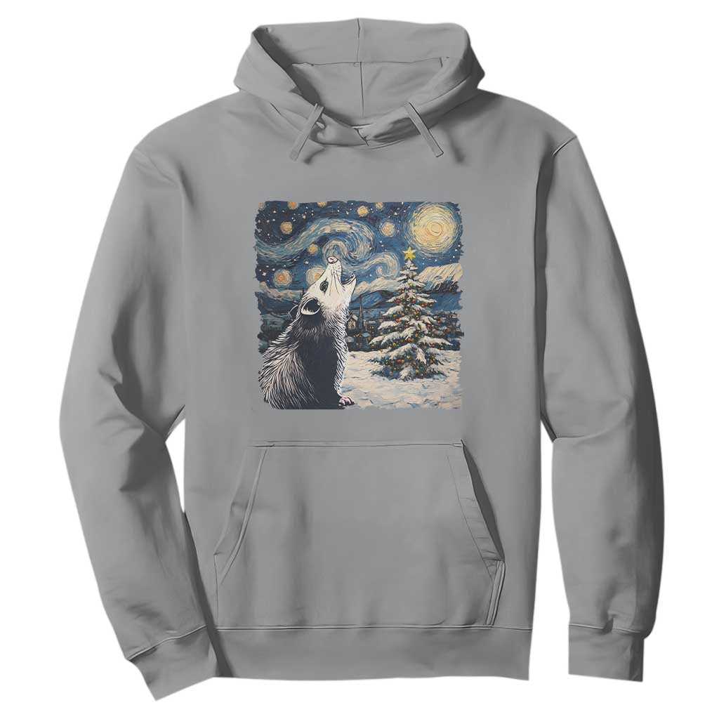 Christmas Starry Night Opossum Hoodie TS09 Sport Gray Print Your Wear