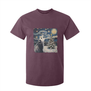 Christmas Starry Night Opossum T Shirt For Kid TS09 Maroon Print Your Wear