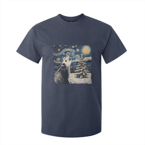 Christmas Starry Night Opossum T Shirt For Kid TS09 Navy Print Your Wear