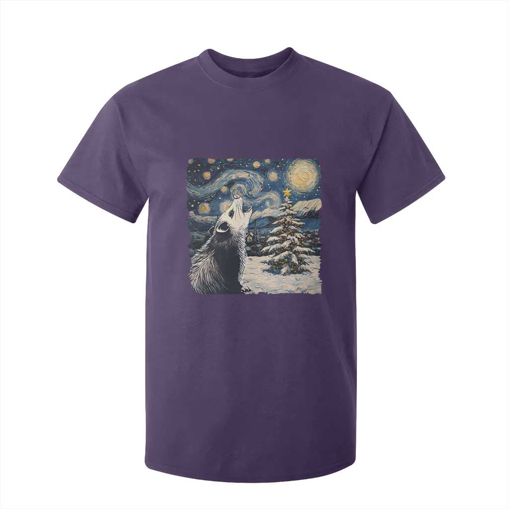 Christmas Starry Night Opossum T Shirt For Kid TS09 Purple Print Your Wear