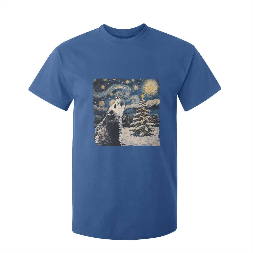 Christmas Starry Night Opossum T Shirt For Kid TS09 Royal Blue Print Your Wear
