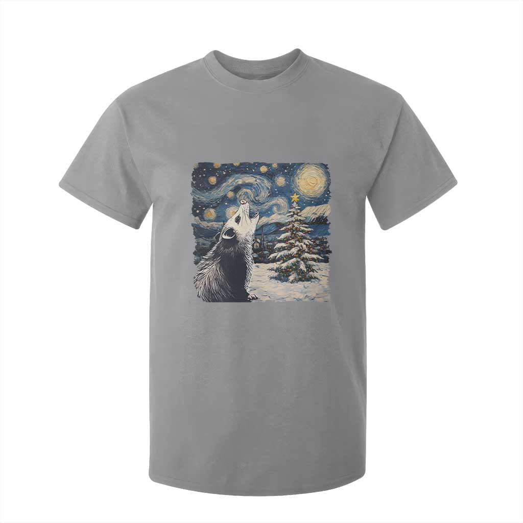 Christmas Starry Night Opossum T Shirt For Kid TS09 Sport Gray Print Your Wear