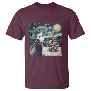 Christmas Starry Night Opossum T Shirt TS09 Maroon Print Your Wear