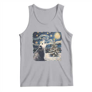 Christmas Starry Night Opossum Tank Top TS09 Athletic Heather Print Your Wear