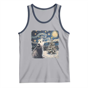 Christmas Starry Night Opossum Tank Top TS09 Athletic Heather Navy Print Your Wear