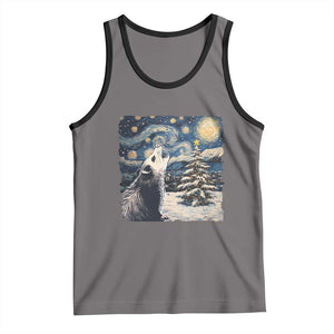Christmas Starry Night Opossum Tank Top TS09 Deep Heather Black Print Your Wear