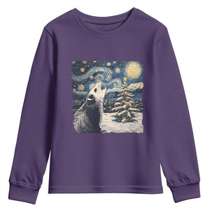 Christmas Starry Night Opossum Youth Sweatshirt TS09 Purple Print Your Wear