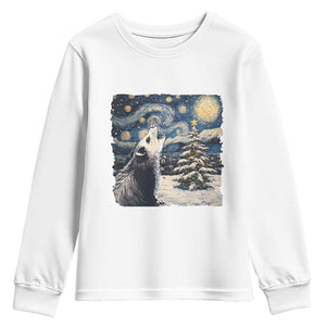 Christmas Starry Night Opossum Youth Sweatshirt TS09 White Print Your Wear