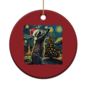 Christmas Starry Night Raccoon Christmas Ornament TS09 Print Your Wear