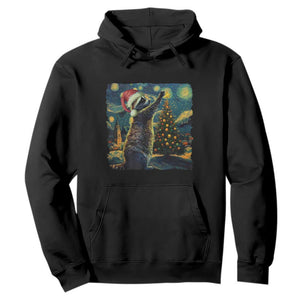 Christmas Starry Night Raccoon Hoodie TS09 Black Print Your Wear