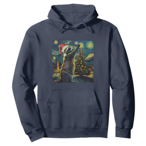 Christmas Starry Night Raccoon Hoodie TS09 Navy Print Your Wear