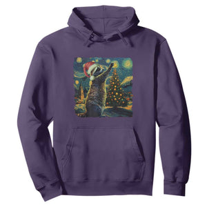 Christmas Starry Night Raccoon Hoodie TS09 Purple Print Your Wear