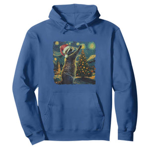 Christmas Starry Night Raccoon Hoodie TS09 Royal Blue Print Your Wear