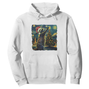 Christmas Starry Night Raccoon Hoodie TS09 White Print Your Wear