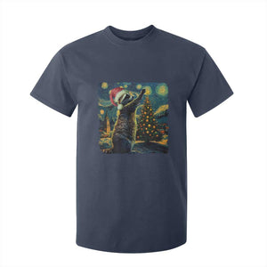 Christmas Starry Night Raccoon T Shirt For Kid TS09 Navy Print Your Wear