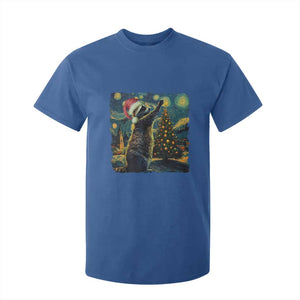 Christmas Starry Night Raccoon T Shirt For Kid TS09 Royal Blue Print Your Wear