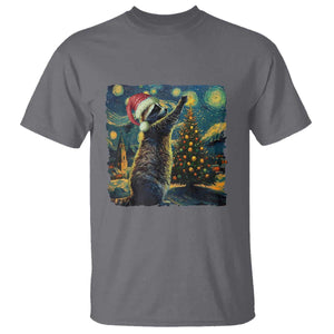 Christmas Starry Night Raccoon T Shirt TS09 Charcoal Print Your Wear
