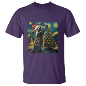 Christmas Starry Night Raccoon T Shirt TS09 Purple Print Your Wear