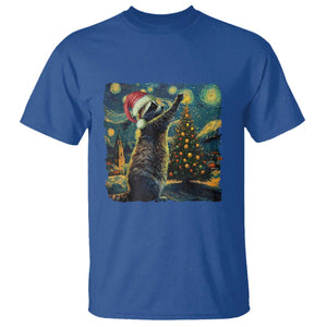 Christmas Starry Night Raccoon T Shirt TS09 Royal Blue Print Your Wear