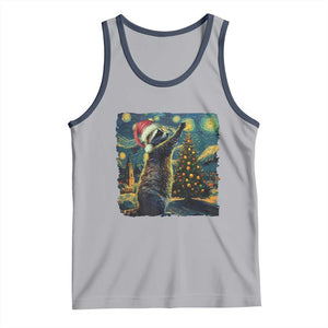 Christmas Starry Night Raccoon Tank Top TS09 Athletic Heather Navy Print Your Wear