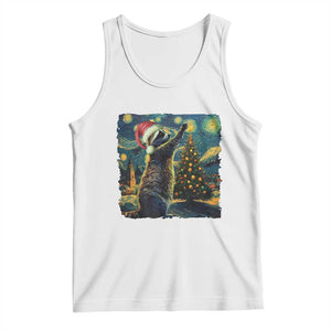 Christmas Starry Night Raccoon Tank Top TS09 White Print Your Wear