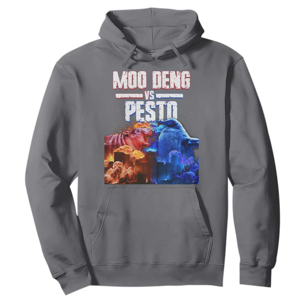 Funny Moo Deng VS Pesto Hoodie TS09 Charcoal Print Your Wear