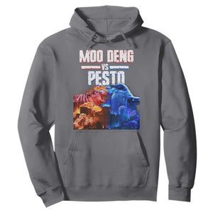 Funny Moo Deng VS Pesto Hoodie TS09 Charcoal Print Your Wear