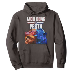 Funny Moo Deng VS Pesto Hoodie TS09 Dark Chocolate Print Your Wear