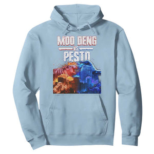 Funny Moo Deng VS Pesto Hoodie TS09 Light Blue Print Your Wear
