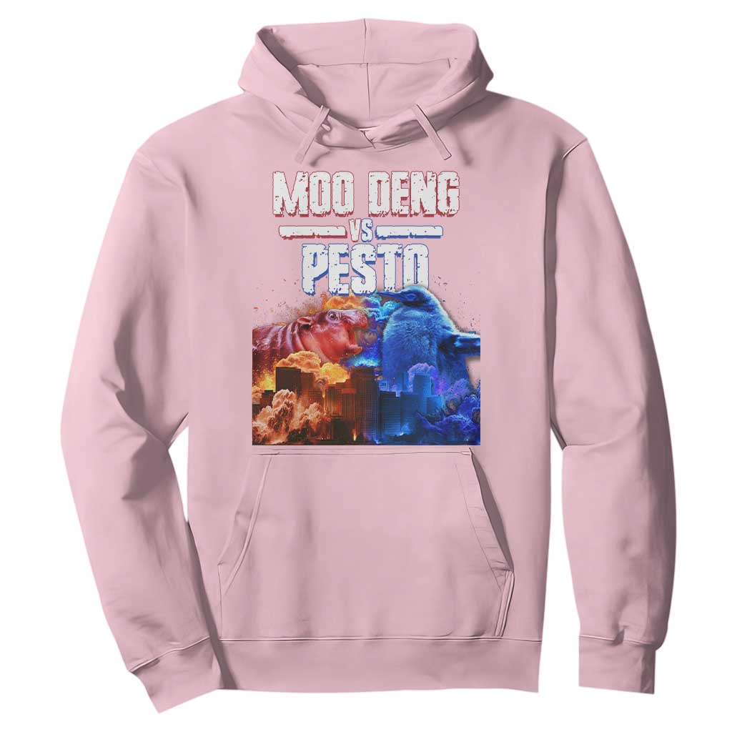 Funny Moo Deng VS Pesto Hoodie TS09 Light Pink Print Your Wear