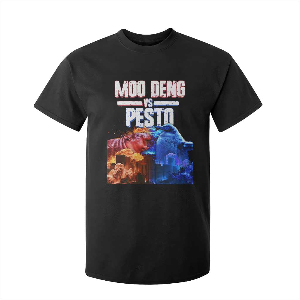 Funny Moo Deng VS Pesto T Shirt For Kid TS09 Black Print Your Wear